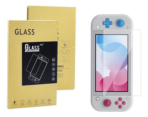 Case Nintendo Switch Lite Com Alça Mão+ 2 Películas De Vidro Cor Cinza