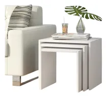 Comprar Set X 3 Mesas Auxiliares Moderna Robert Blanco R&r Muebles