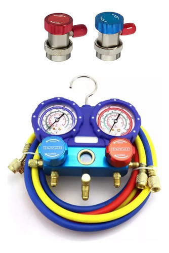 Manifold Dszh R22 R134a R404a C/ Manoplas Aluminio E Engates