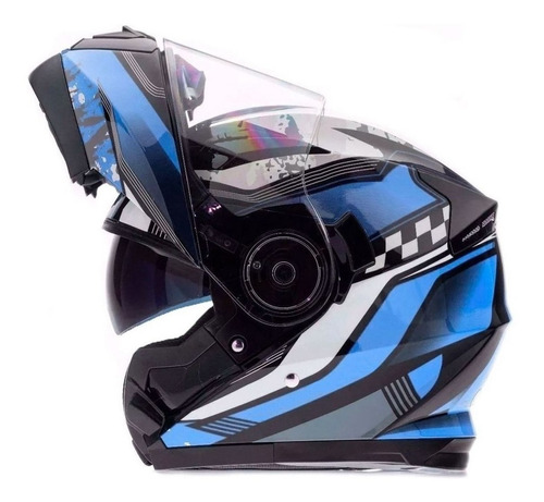 Casco para moto rebatible Punto Extremo XR650  azul talle S 