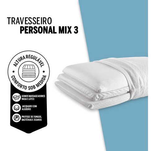 Travesseiro Regulável - Látex - Nasa E Gomos Massageadores Cor Branco