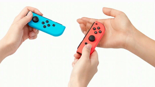 Imagen 6 de 7 de Set de control joystick inalámbrico Nintendo Switch Joy-Con (L)/(R) rojo neón y azul neón