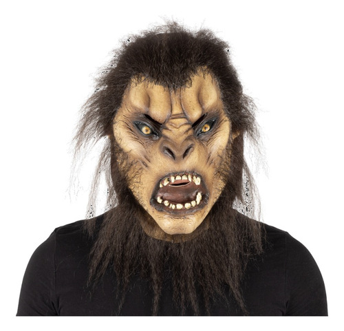 Máscara Hombre Lobo Brown Wolfman Disfraz Halloween Terror Color Beige Brown Wolfman