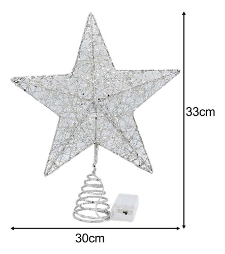 Rvore De Natal Topo Da Árvore Bela Árvore Prata 30cmx33cm