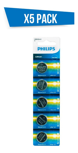 Pila Batería De Botón Philips 2025 3v Lithium X5 Und
