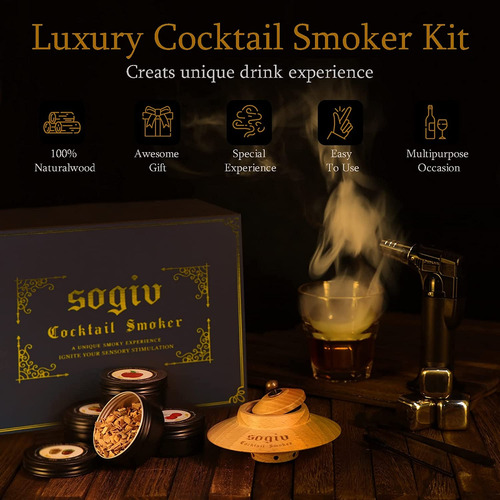 Kit Ahumador Para Cócteles Con Soplete Y Chips De Madera