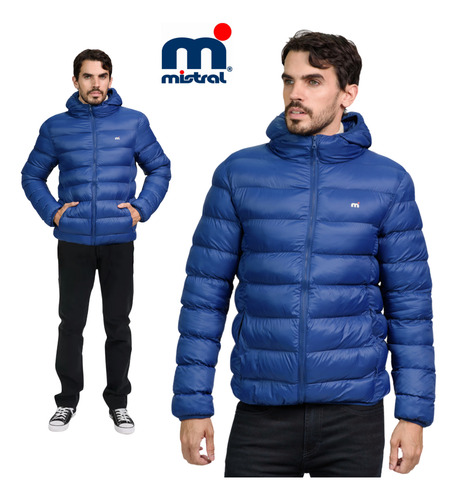 Campera Abrigo Inflable Hombre Mistral Minessota C/capucha