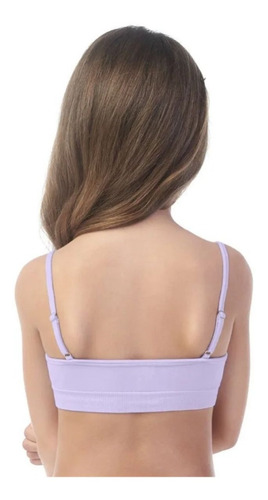 Imagem 4 de 5 de Kit 5 Sutiã Infantil Menina Top Básico Confortável