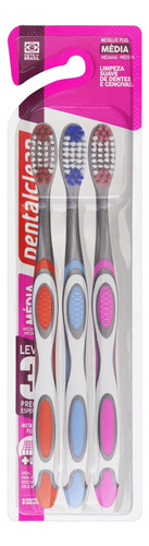 Cepillo de dientes Dentalclean Metallic Plus medio x 3 unidades