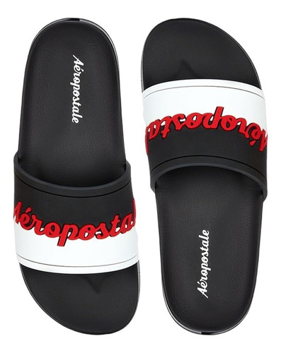 Sandalias Negro Aeropostale Hombre Black Marine 9464 Origina