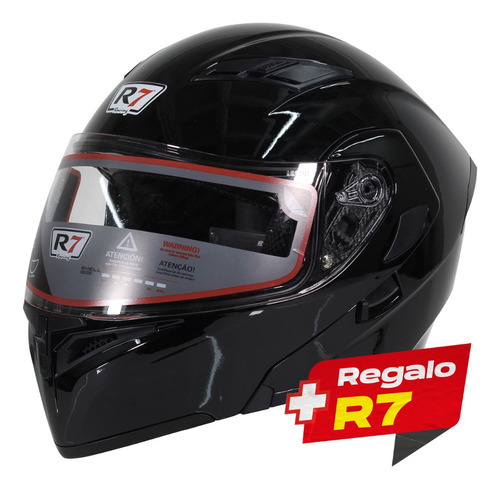 Casco Abatible R7 Racing Unscarred Doble Mica Color Negro