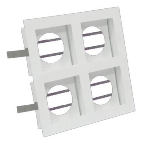 20 Spot Embutir Recuado Quadrado Aluminio + 80 Lampada Mr16 Cor Branco 110V/220V