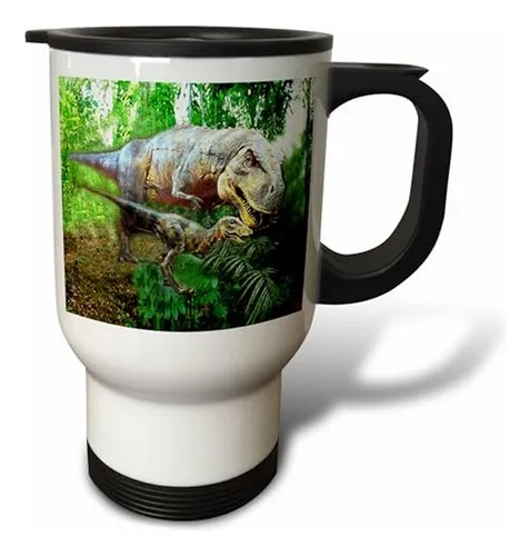 Taza De Acero Inoxidable 14 Oz - Dinosaurios 3drose