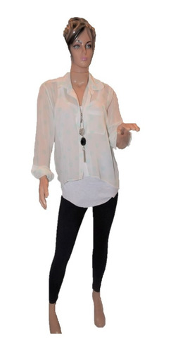 47 Street Camisa Color Blanca Con Lunares 