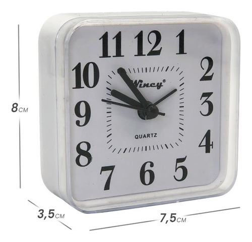 Relógio De Mesa De Ponteiro À Pilha - Branco Pilhas Branco