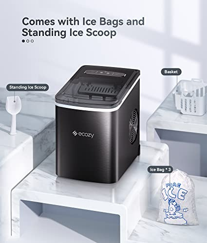 Encimera Portátil Ecozy Para Hacer Hielo, 9 Cubos Listos En