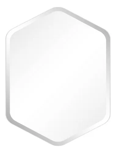Espejo De Pared Hexagonal Sin Marco, Biselado, Acabado Negro