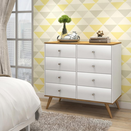 Cómoda Dormitorio Mueble Cajonera 8 Cajones Organizador Color Blanco