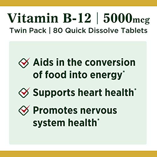 Suplemento Nature's Bounty Vitamina B12 5000mcg 80 Comprimid