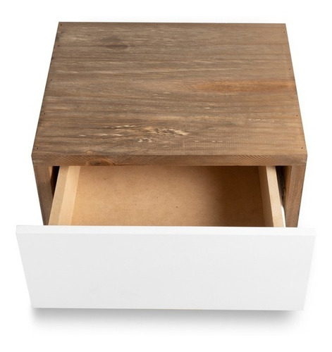 Imagen 8 de 10 de Mesa Mesita Luz Flotante Con Cajon Corredera Metal Vintage