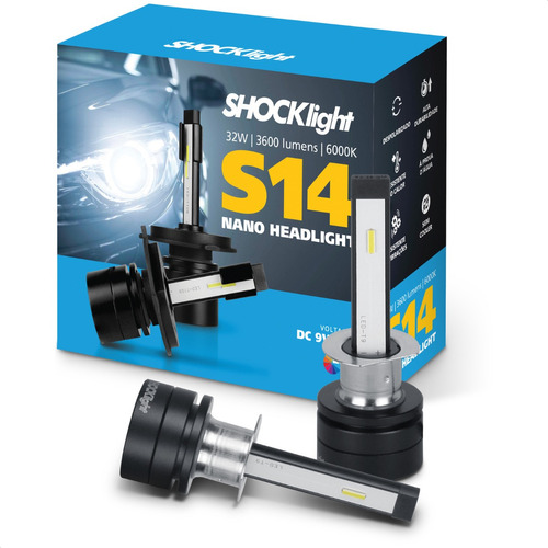 Lampada Farol Led Nano Shocklight S14 H1 H3 H4 H7 H8 Hb3 Hb4