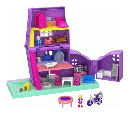 Polly Pocket Pollyville Pocket House Con 4 Historias, 5 Jms