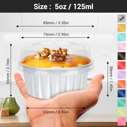 Vasos De Postre Eusoar Con Tapas, 25 Unidades, Moldes Desech