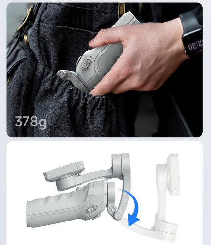 Estabilizador Gimbal + Luz Rgb Para Iphone Y Android Gris