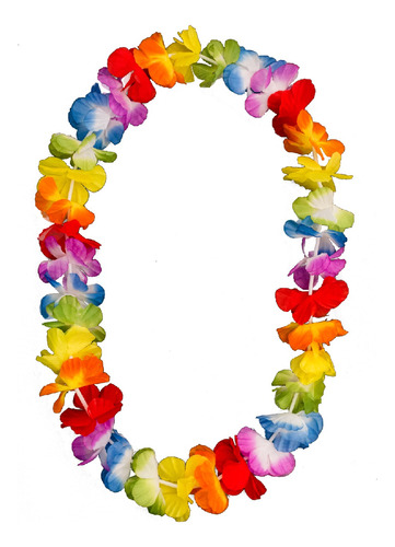 24 Piezas Collar Hawaiano Flores Arcoiris Festival Batucada 