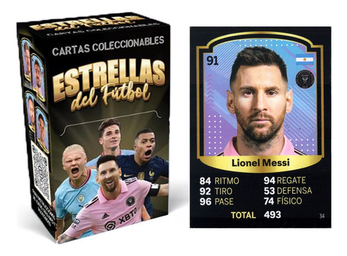 Cartas Estrellas Del Fútbol - Caja + Cartas + Messi