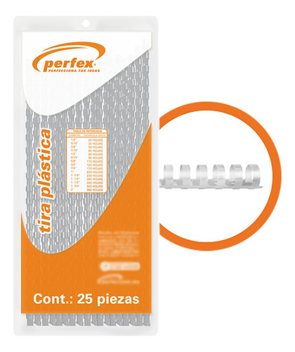 Perfex Arillo Plástico Medida 1/2 Color Kristal 25 Pzas