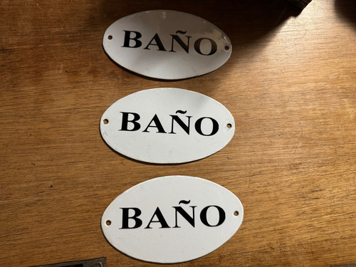 Cartel Baño Enlozado 15 Cm (Usado)