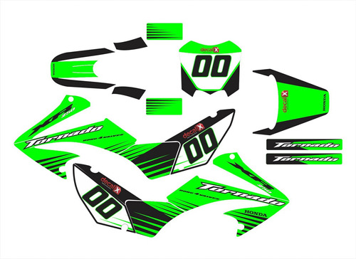 Adesivos Moto Cross Trilha Tornado 2006 A 2010 Verde Lm001