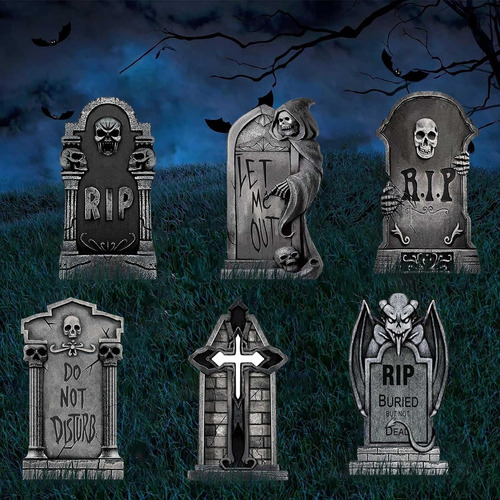 Decoraciones De Tumbas De Halloween Exteriores 6pcs Seã...