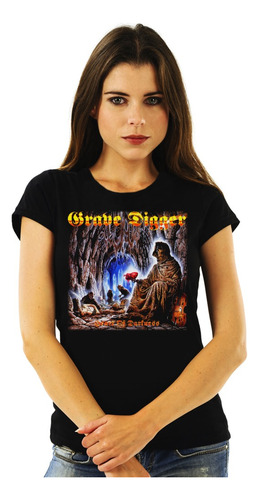 Polera Mujer Grave Digger Heart Of Darkness Metal Impresión