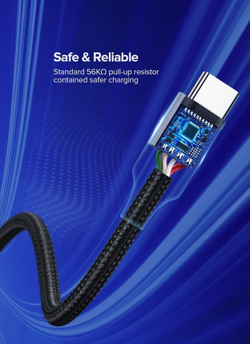 Cable Usb Ugreen Tipo C 3 Metros Uso Rudo Carga Rapida 18w