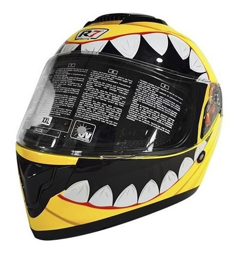 Casco Para Motociclista Dominate Ojo R7 Racing Color Amarillo Tamaño del casco M