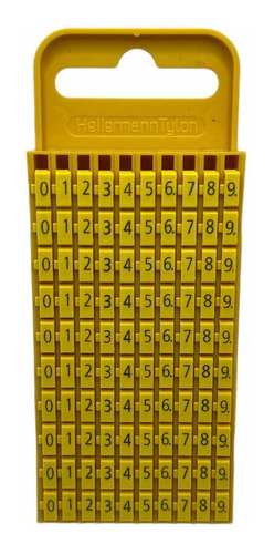 Marcador Encaixe 4 - 6 Mm² Wic3 Números 0-9 Amarelo Cartela