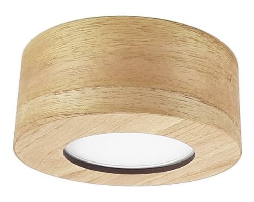 Plafon Techo Aplique 14x6 Panel Led 6w Tubo Madera G1