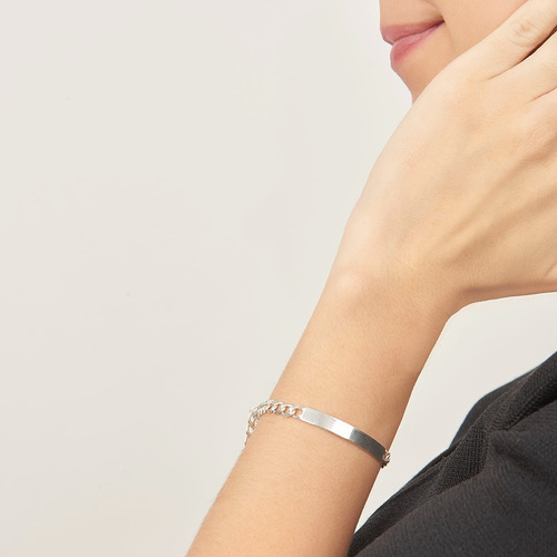 Esclava De Mujer Barbada D 5mm Plata Ley.925 Duodeluxejoyas®