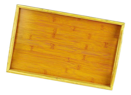 Charola De Madera De Bambú De 33x22x2.5 Cm