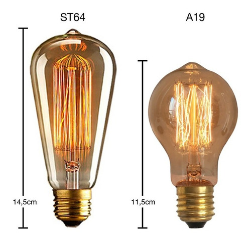 Imagem 3 de 8 de 2x Lâmpada Vintage Retrô - T. Edison - Filamento De Carbono
