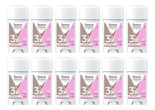 Desodorante Rexona Creme Clinical 58g Fem Classic Kit 12un