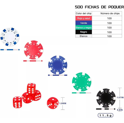 500 Pcs Fichas De Póquer Para Juego De Mesa