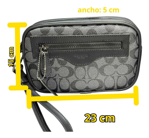 Neceser Cosmetiquera Unisex Sobaquera Con Cierre Y Muñequera Gris Claro Sintético