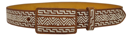 Cinto Vaquero Piteado Coñac Piel Original Pita Auténtica Coñac 30