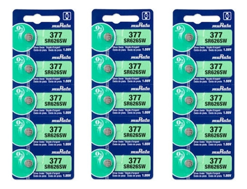15 Pilas Murata 337 Sr626sw - 1.55v Pilas Reloj