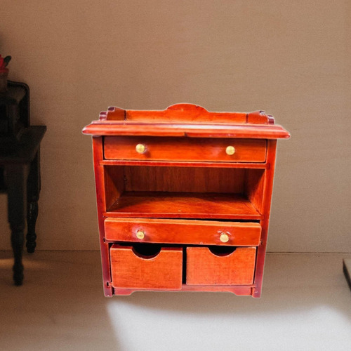 Gabinete De Cajón De La Noche De La Casa De Muñecas A Rojo