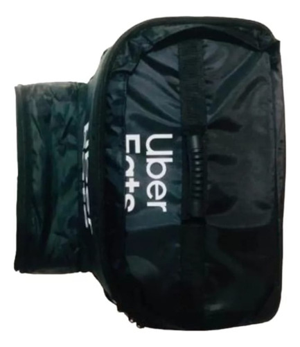 Mochila Uber Eats Negra Con Porta Vasos Negro Liso