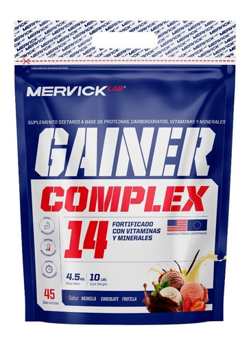 Gainer Complex 4.5 Kg Mervick Lab Sabor Frutilla